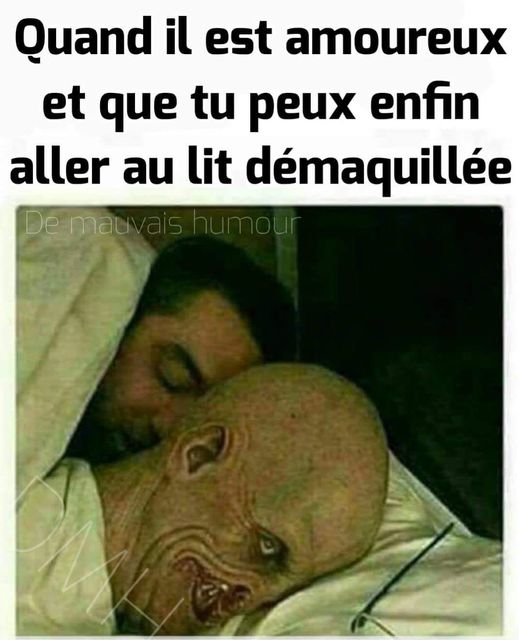 Blague   quand tu vas au lit avec ton amoureux et que tu es démaquillé