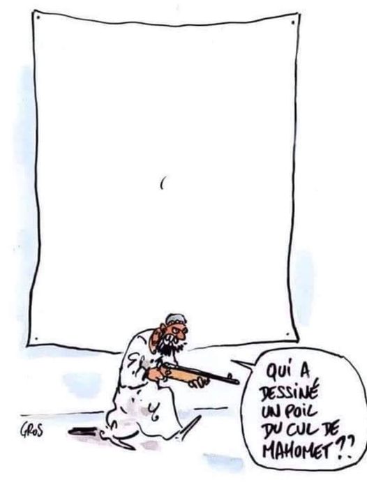 Blague   qui a dessiné un poil de cul à maohmet