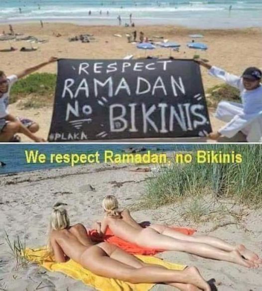 Blague   respect   plage   ramadan no bikini