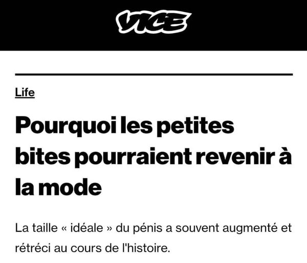 Blague   sexe   pourquoi les petites bites pourraient revenir à la mode   la taille du pénis a souvent augmenté et rétréci au cours d el'histoire