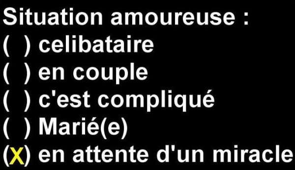 Blague   situation amoureuse   en attente d'un miracle