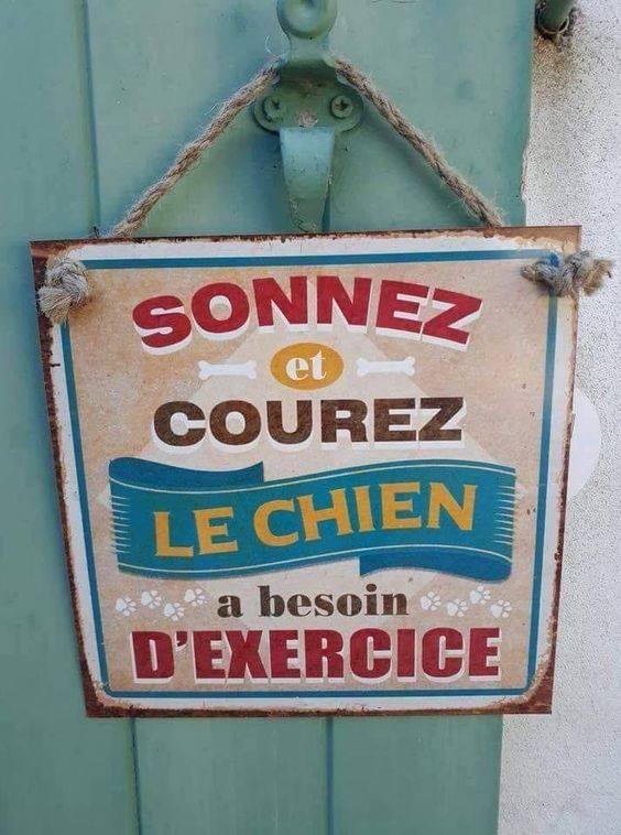 Blague   sonnez courez le chien a besoin d'exercice