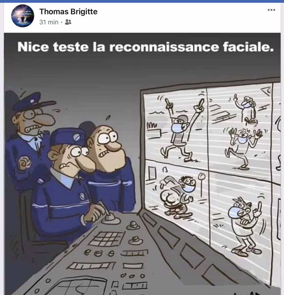 Blague   sécurité reconnaissance facial avec les caméras