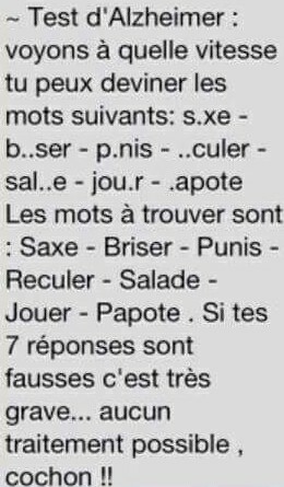 Blague   Test d'aizeimer   trouve les mots