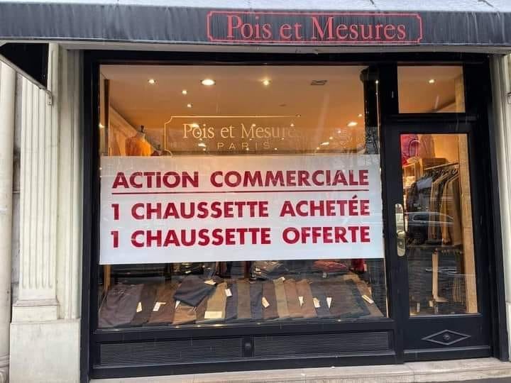 Blague   une chaussette acheté une chaussette offerte