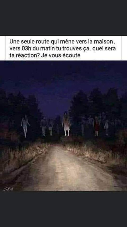 blague   une seule route qui mène vers la maison vers 3 h du matin et tu trouves ça