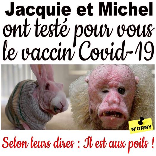 Blague   Vaccin   jacquie et michel ont testé pour vou s le  vaccin