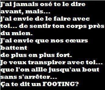 Humour   blague   j'ai envie de le faire avec toi que nos coeur batte plus fort transpiré aller jusqu'aux bout ça te dit un footing