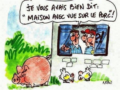 Humour   blague   jeux de mot   maison avec vu sur le porc