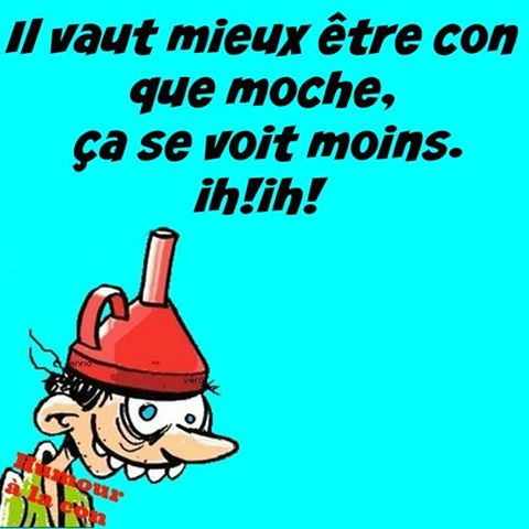 Il Vaut mieux etre con que moche ça se voit bien