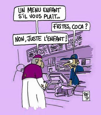 Religion   blague   humour   un pretre va dans un mac di et demande un menu enfant   avec frite coca   non juste l'enfant