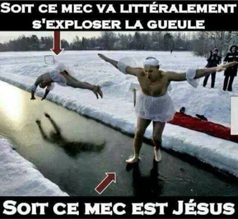 Soit ce mec va litéralement se casse la gueule et soit ce mec c'est jésus