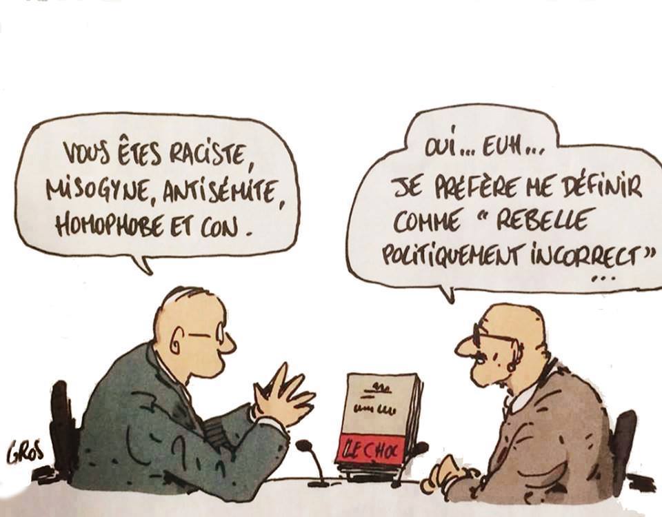 Vous êtes Raciste Mysogine Anti semite Homophobe Et Con   Je Préfère Dire Rebelle Politiquement Incorrect