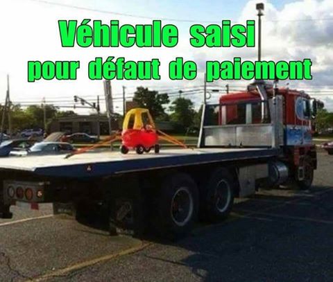 Véhicule saisi pour défault de paiment