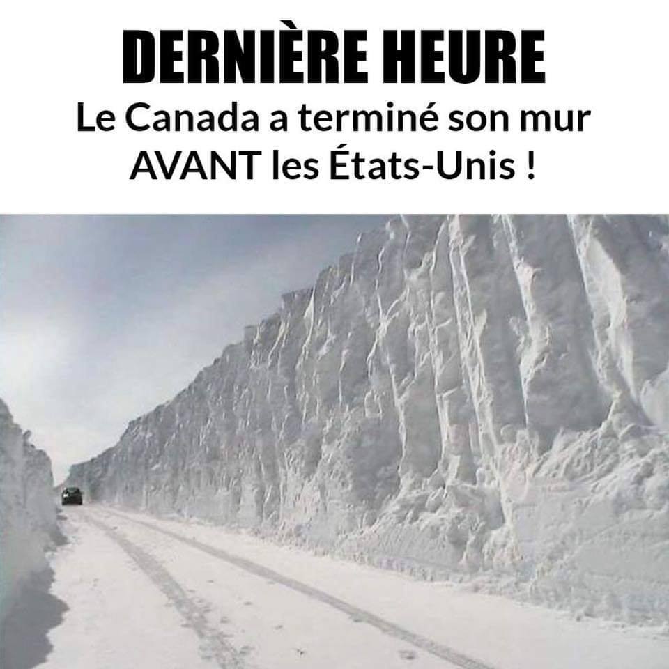 Blague   jeux d'image et d emot   le canada a terminé son mur avant les états unis