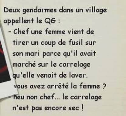 Humour   2 Gendarmes Appelle Le QG   Une Femme Viens De Tirer Sur Son Mari