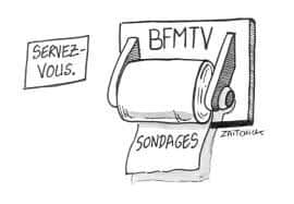 Télévision   journal   caricature   bfm   sondage = papier toilette