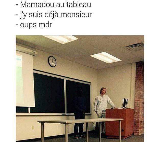 Mamadou au tableau   j'y suis déjà