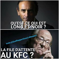 Qu'est ce qui est long et noir   une file d'attente au KFC