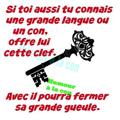 Si toi aussi tu connais un grand con ou une grande langue offre lui cet clé pour lui fermés grande gueule