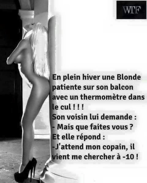 Un blonde a un tehrmomètre dans le cul et le voisin dit que faites vous mon home arrive a   10