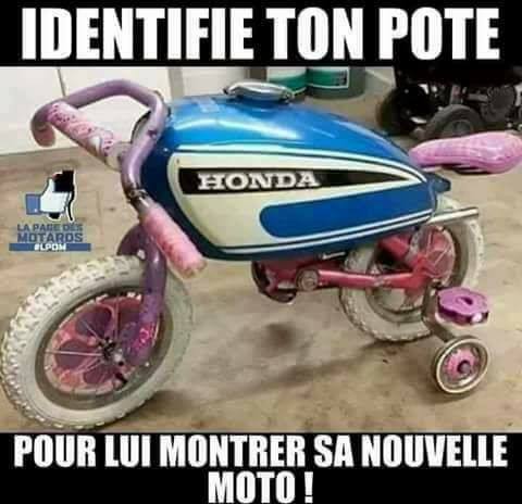 Blague   caricature   Identifie ton pote pour montrer sa nouvelle moto   honda