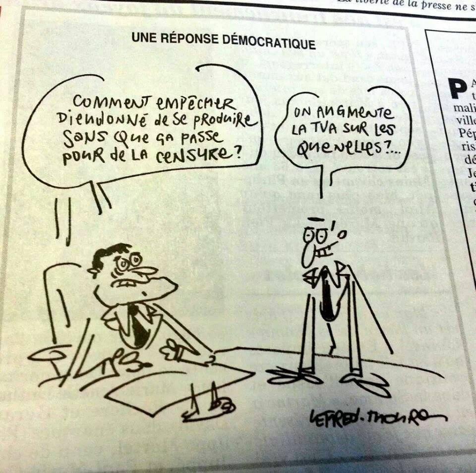 Caricature   Comment Empécher Dieudonnée De Se Produire   En Mettant Une Taxe Sur Les Queunelle