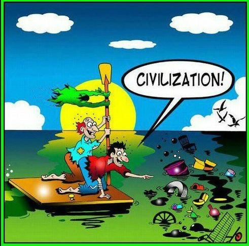 Caricature   bateau à la dérive   civilization