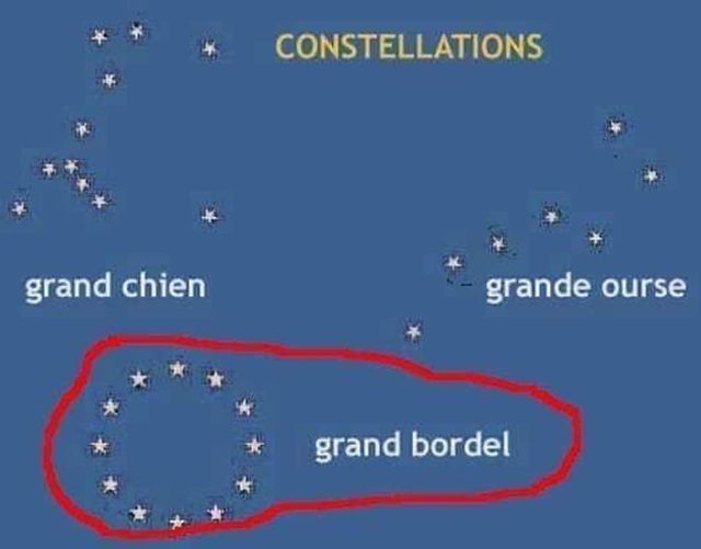 Caricature   constellation   étoile de l'union européene grand bordel