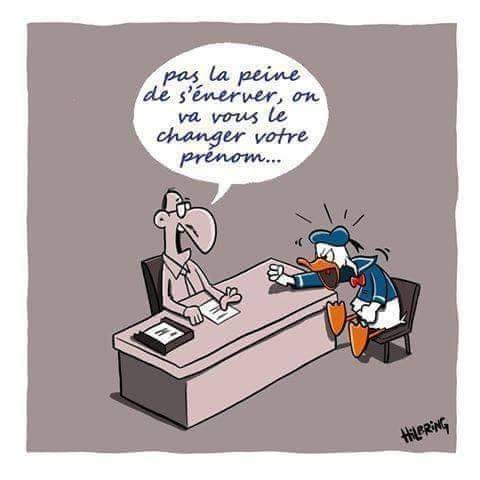Caricature   donald   pas la peine de s'énerver on va changer votre prénom