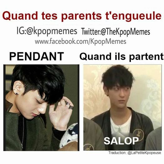 Caricature   enfant   quand tes parents t'engueulent   pendant et quand ils partent = enfant qui dit salop