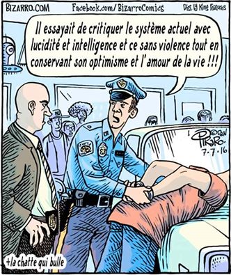 Caricature   il essayais de critiquer le système actuel avec inteligence et lucidité sans violence et avec amour