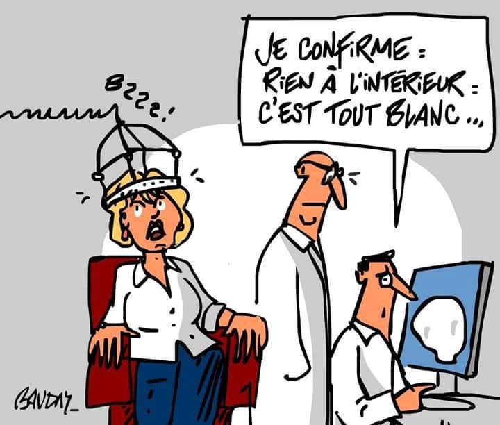 Caricature   Morano   je confirme rien à l'interieur du cerveau c'est tout blanc