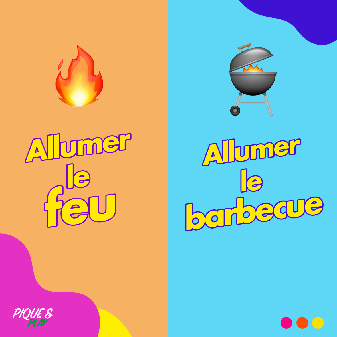 Caricature   jeux de mot et d'image   allumer le feu et allumer le barbecue