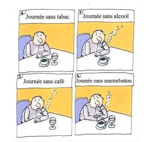 Caricature   journée sans tabac journée sans alcool   journée dans café   journée sans masturbation