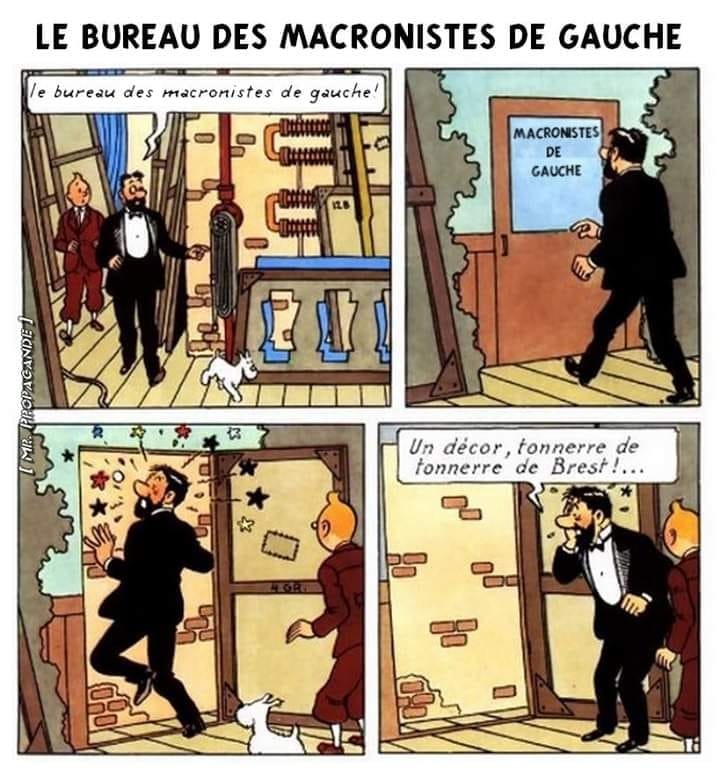 Caricature   le bureau des macronistes de gauche