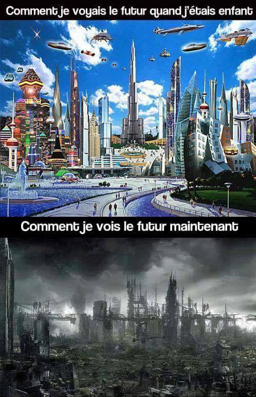 Caricature   le monde tel que je le voyais dans le futur le monde tel que je le vois aujurd'hui