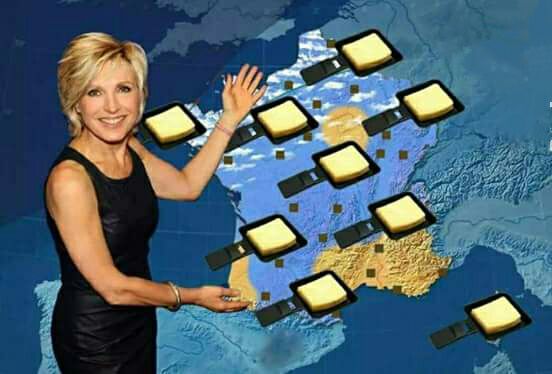 Caricature   météo annonce raclette