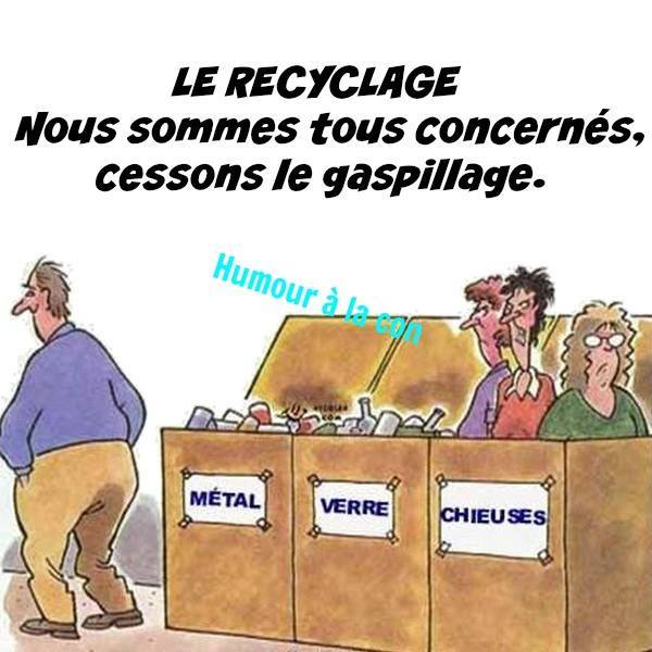 Caricature   Recyclage   nous sommes tous concerné a mettre chieuse à recycler