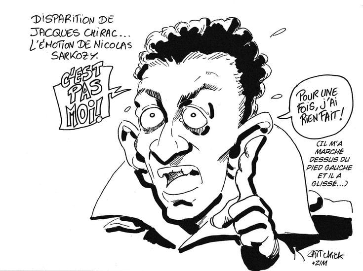 Caricature   Sarkosy   disparition de Jacques Chirac c'est pas moi