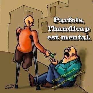 Caricature   parfois l'handicap est mental