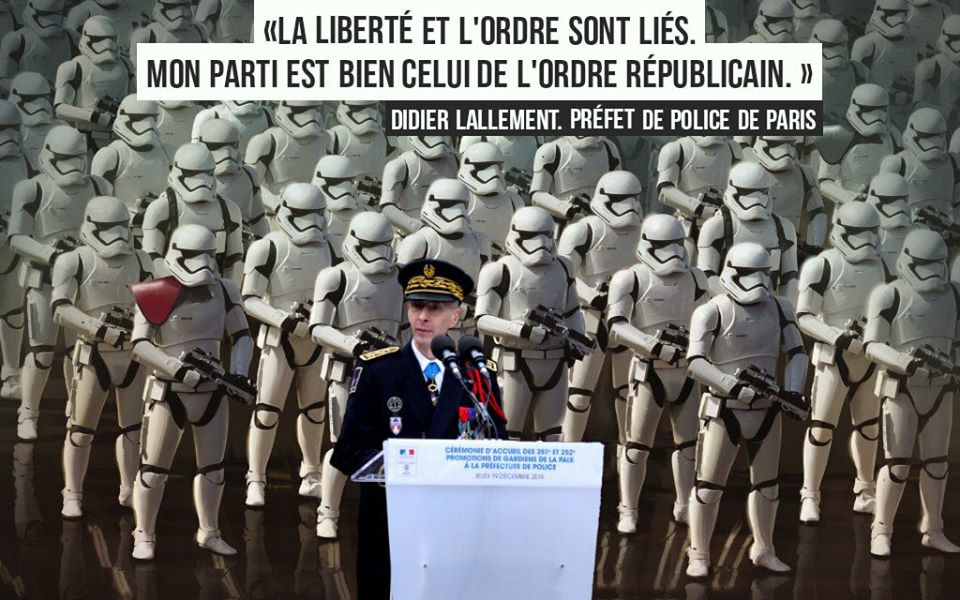 Caricature   police   la liberté et l'ordre sont liés mon parti est celui de l'ordre républicain