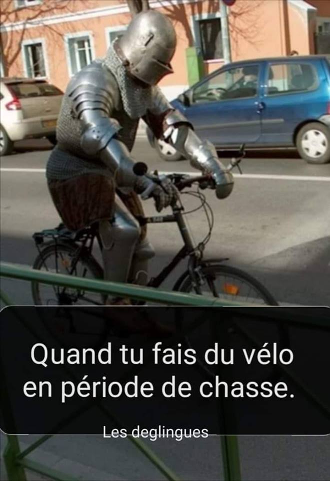 Caricature   quand tu fais du vélo en période de chasse