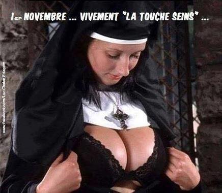 Caricature   religion   1 er novembre vivement la touche seins bonne soeur avec soutien gorge