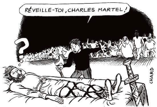 Caricature   révéille toi charles martel   les musulman nous envahisse