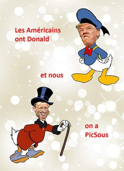 Caricature   Trump   Macron   les américain ont donald nous on a Picsou