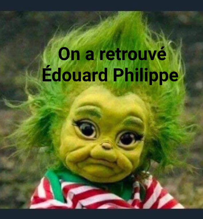 Caricature   tete verte on a retrouvé édouard philippe