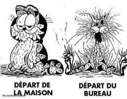 Caricature   travail   départ de la maison   départ du bureau