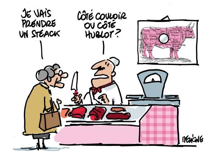 Caricature   vache hublot e vais prendre un stak le bucher coté hublot