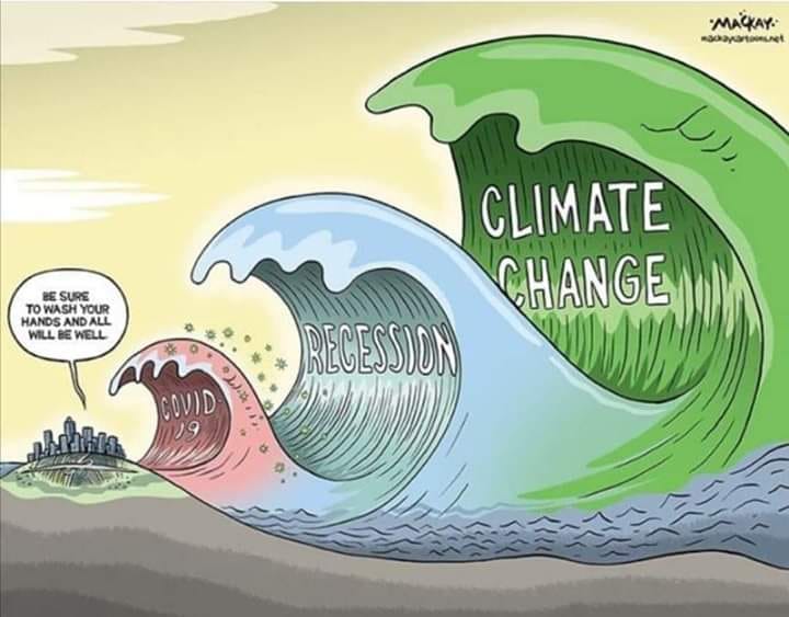 Caricature   vague   covid 19   recession climate change